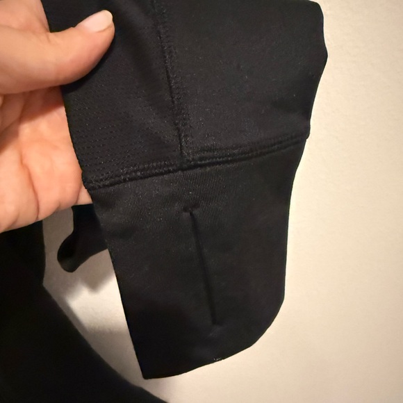 Athleta Black Zip Up with Mesh Neck Long Sleeve Jacket Shirt Size Large - Picture 4 of 8